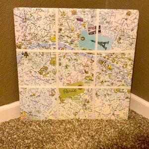 Map of Paris collage board.